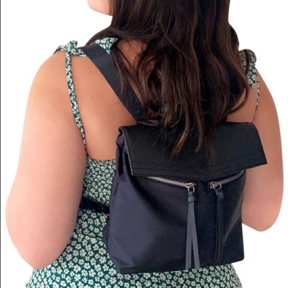 Botkier Trigger Black Nylon Zipper Mini Backpack - Picture 8 of 9